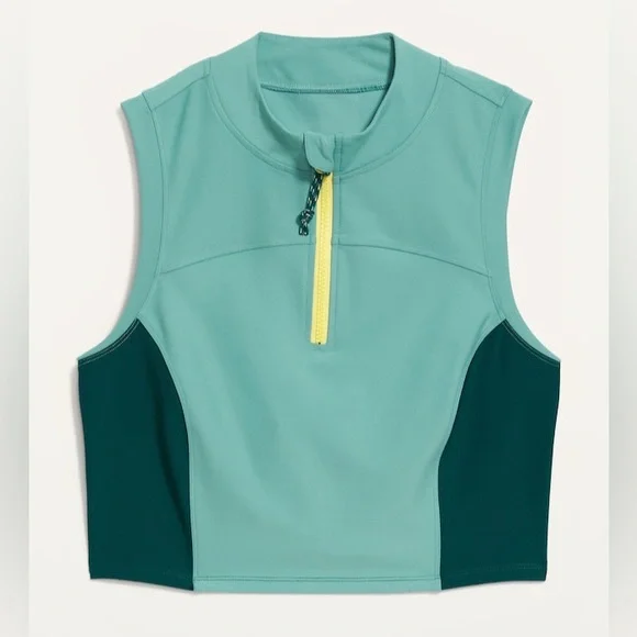 NWOT! English Ivy PowerSoft 1/2-Zip Sleeveless Cropped Top - TALL SIZES ONLY 💛 - Picture 4 of 8